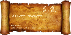 Siffert Norbert névjegykártya