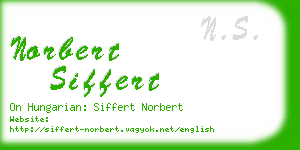 norbert siffert business card